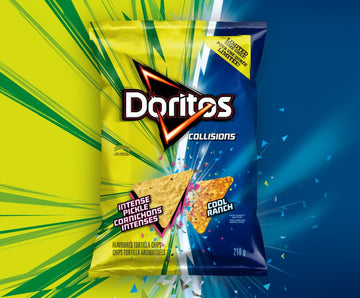 Frito Lay Doritos Collisions Intense Pickle & Cool Ranch Flavored Tortilla Chips, 210G/7 Oz. Bag