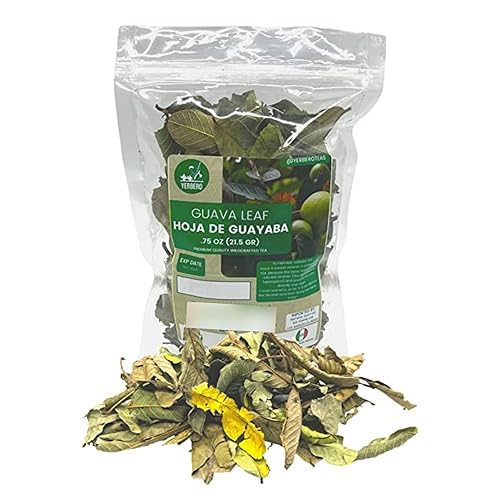 Yerbero - Hoja De Guayaba Entera (.75 Oz - 22Gr) Whole Dried Guava Leaf, Organic Whole Leaf, Skin Care - Hair Re-Growth | 100% A