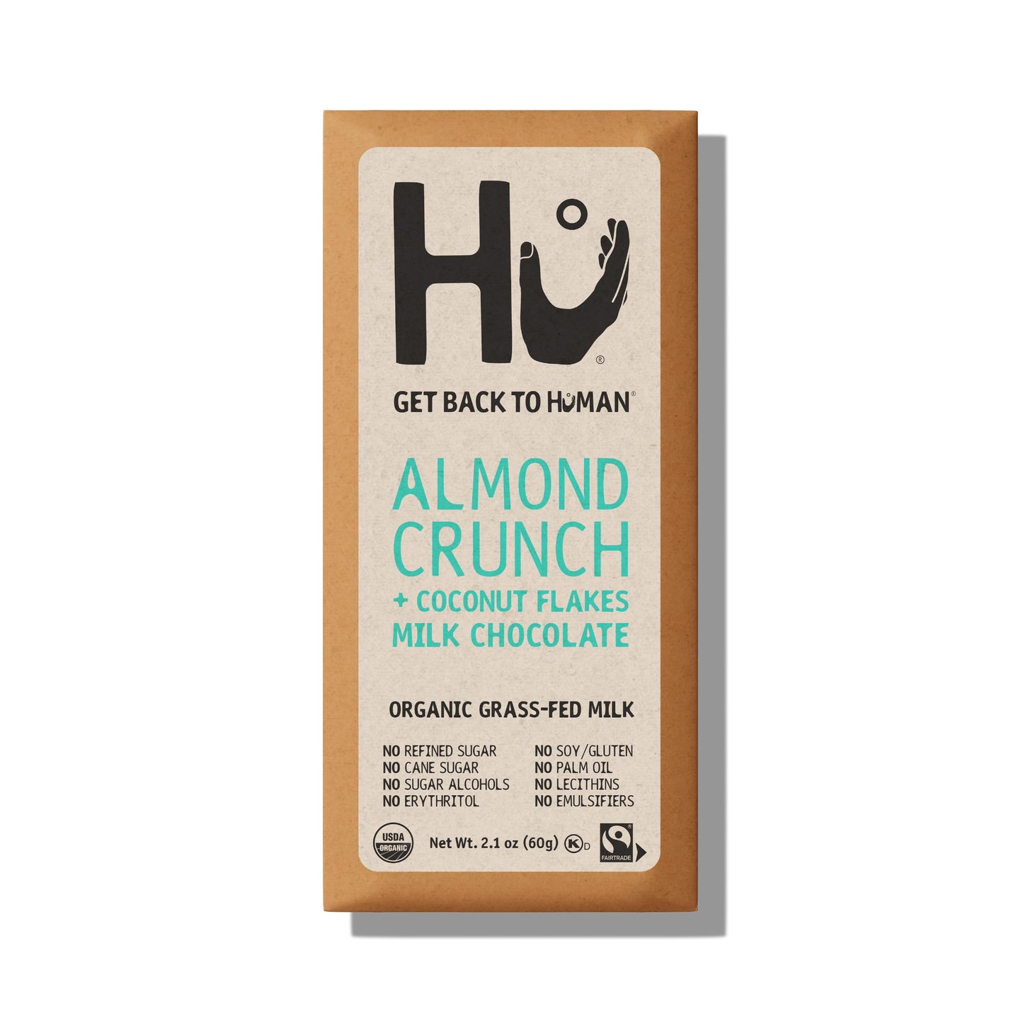 HU KITCHEN Organic Almond Crunch & Coconut Milk Chocolate Bar, 2.1 OZ