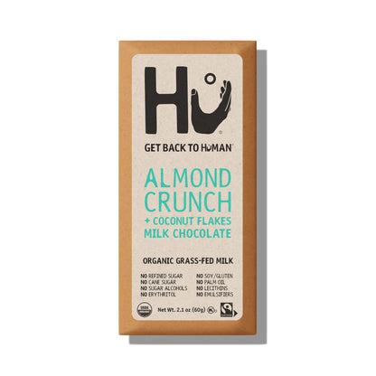 HU KITCHEN Organic Almond Crunch & Coconut Milk Chocolate Bar, 2.1 OZ