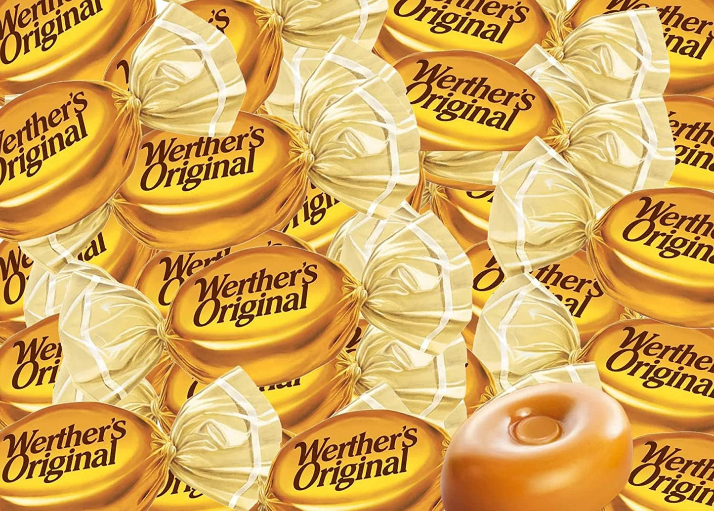 Werthers Original Hard Caramel Candy 39.75Oz (2Pk) Bulk Bag Individually Wrapped W/Cc Sweets & Snacks Bag Clip