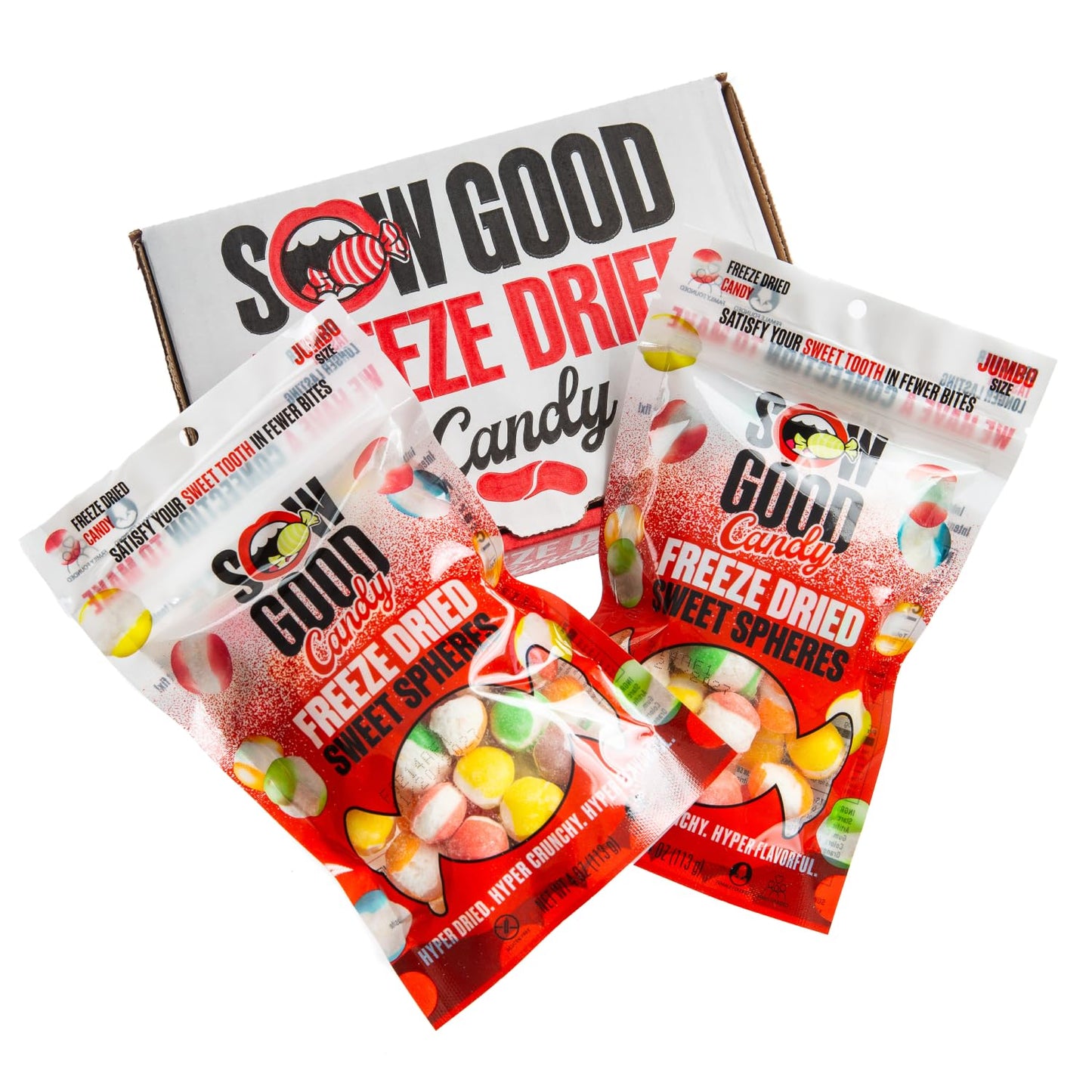 Sow Good Freeze Dried Candy Sweet Spheres 2 Pack - A Freeze Dried Candy Variety Pack Of Yummy Flavors (Strawberry, Lemon, Orange