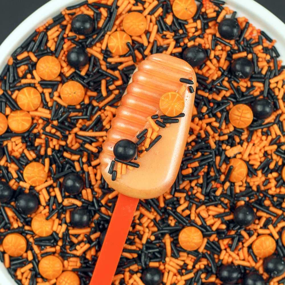 Sprinkles For Cake Decorating Edible Cake Decorations Fancy Basketball Sprinkles, Black And Orange Sprinkles, Cake Sprinkles Cupcake Decorations Ice Cream Toppings Sprinkles For Cupcake Decorating