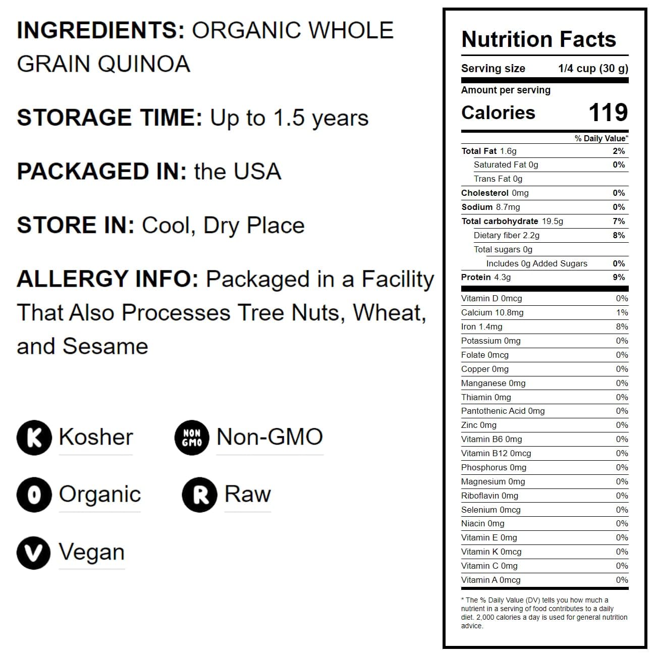 Food to Live Organic White Quinoa Flour, 6 Pounds - Non-GMO, Fine Ground Whole Grains, Vegan Meal, Kosher, Bulk Powder. Good Sou