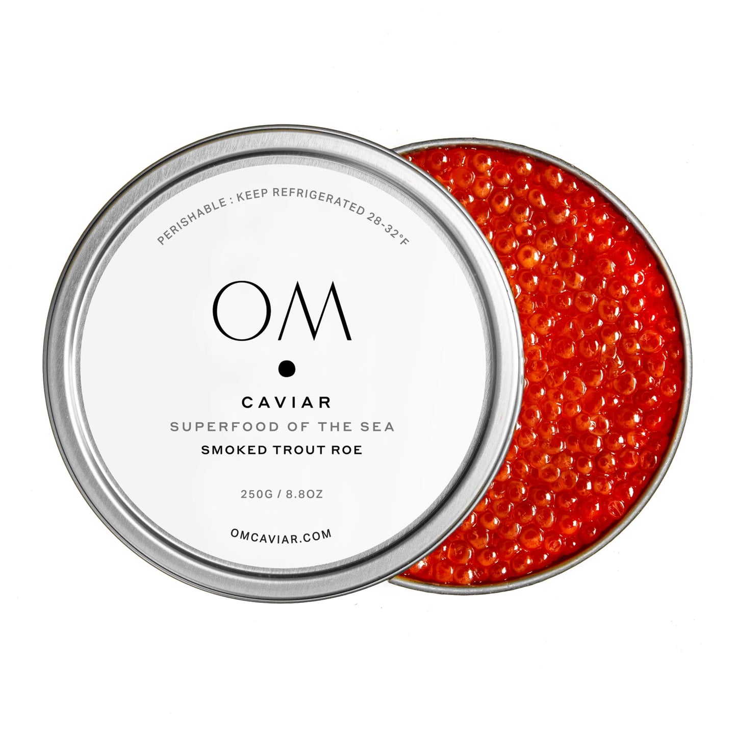Om Caviar Wild Alaska Salmon Roe 250G- Top-Grade Ikura Caviar - Rich Omega-3S  Fresh  Bright Orange Pearls For Gourmet Dining