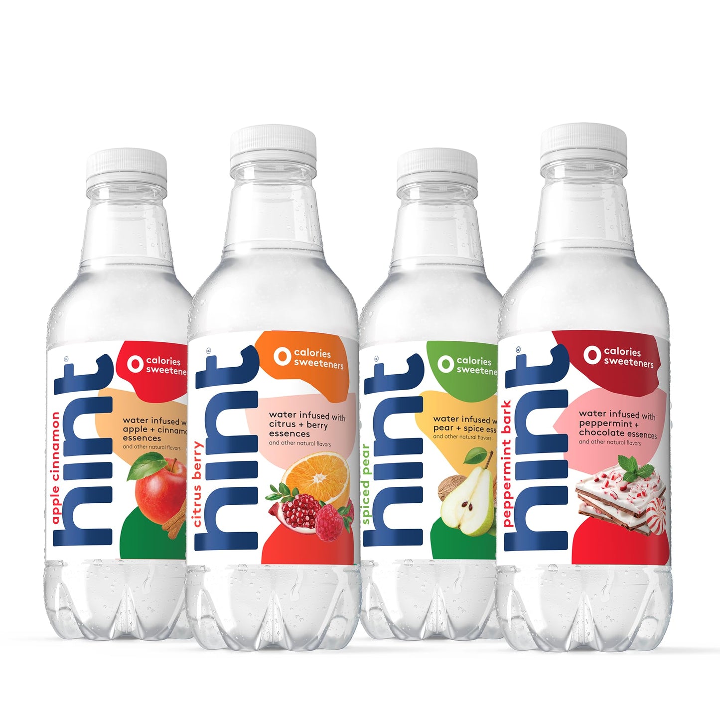 Hint Fruit-Infused Bottled Water, Holiday Variety Pack - Sugar Free Flavored Water With Zero Calories, Naturally Flavored, And N
