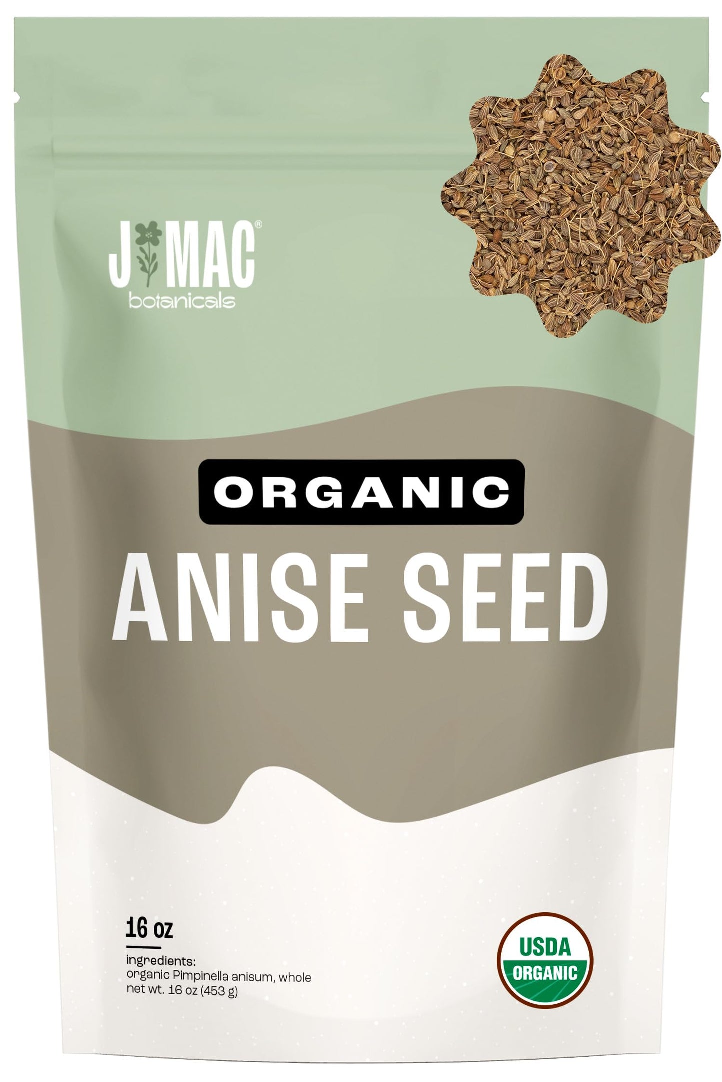 J Mac Botanicals Organic Anise Seeds (16 oz) whole seeds  aniseed  anisecookies  anisetea  aniseseed powder  aniseseeds for baking  Certified Organic.