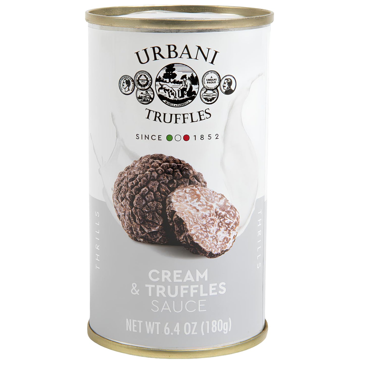 Urbani Truffles Cream & Black Truffle Sauce 180g (6.4oz) - Italian Gourmet Truffle Sauce for Meats, Pasta, and Risotto, All-Natu