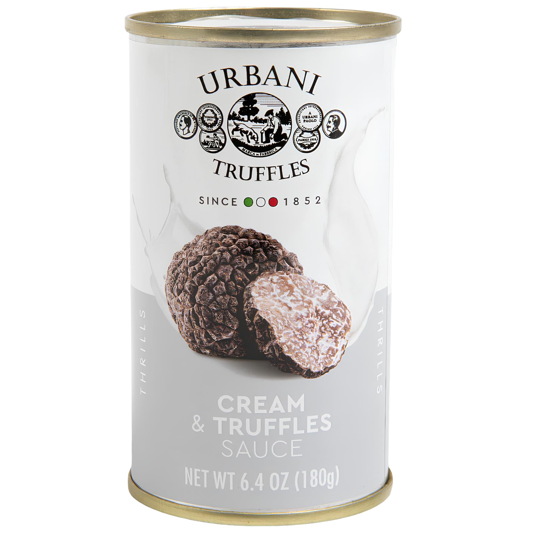 Urbani Truffles Cream & Black Truffle Sauce 180g (6.4oz) - Italian Gourmet Truffle Sauce for Meats, Pasta, and Risotto, All-Natu