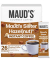 MAUDS Sweet Hazelnut Instant Coffee Packets, 26 Count, 100% Arabica Coffee, Hot or Iced