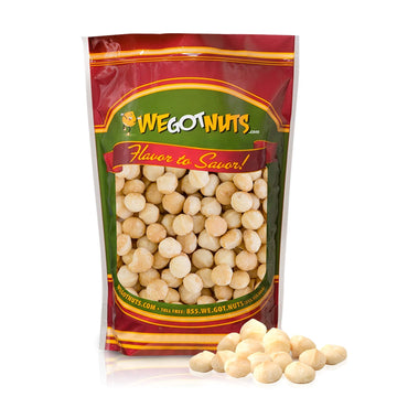 Raw Deluxe Macadamia Nuts - 6 lbs - Shelled & Unsalted enhanced Quality Kosher Raw Macadamia Nut Snack Pack By We Got Nuts - Natural Gourmet Fresh Macadamia Nuts Bulk - Packed In A Resealable Pouch Bag