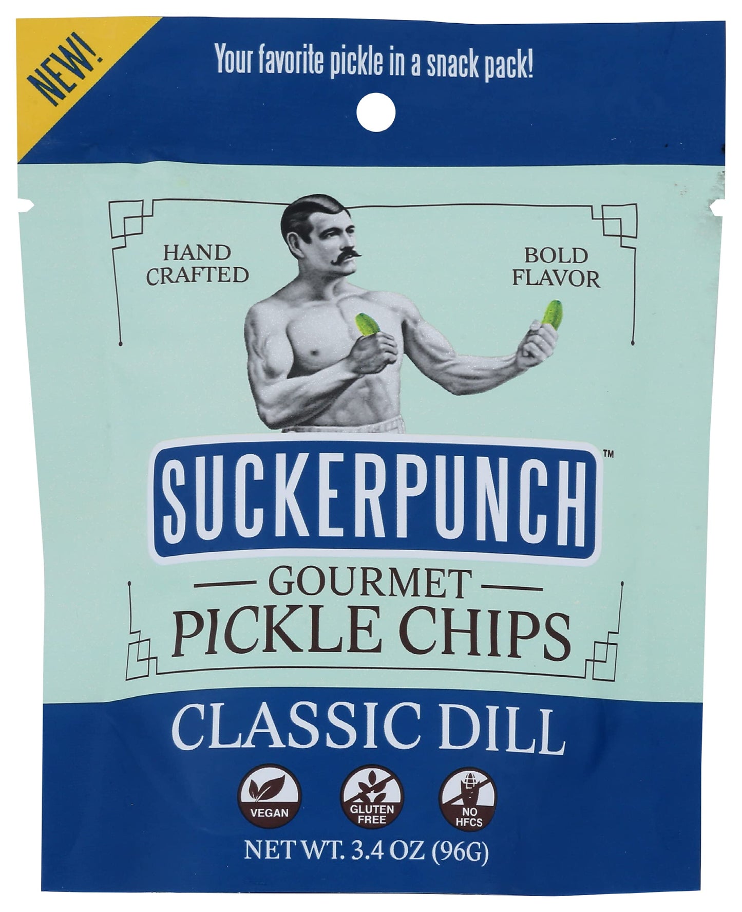Suckerpunch Gourmet Pickle Chips Classic Dill, 3.4 Oz (Pack of 12)