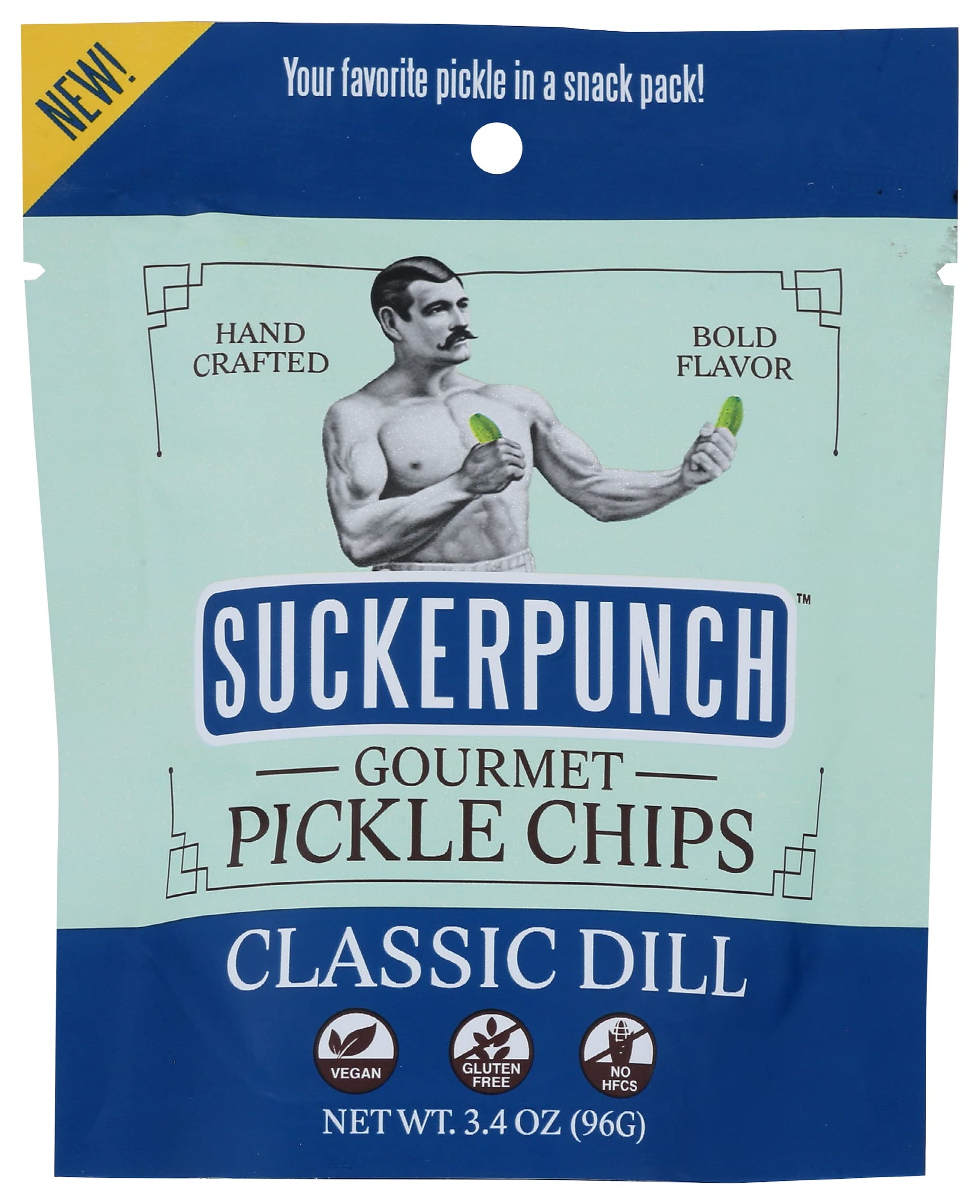 Suckerpunch Gourmet Pickle Chips Classic Dill, 3.4 Oz (Pack of 12)