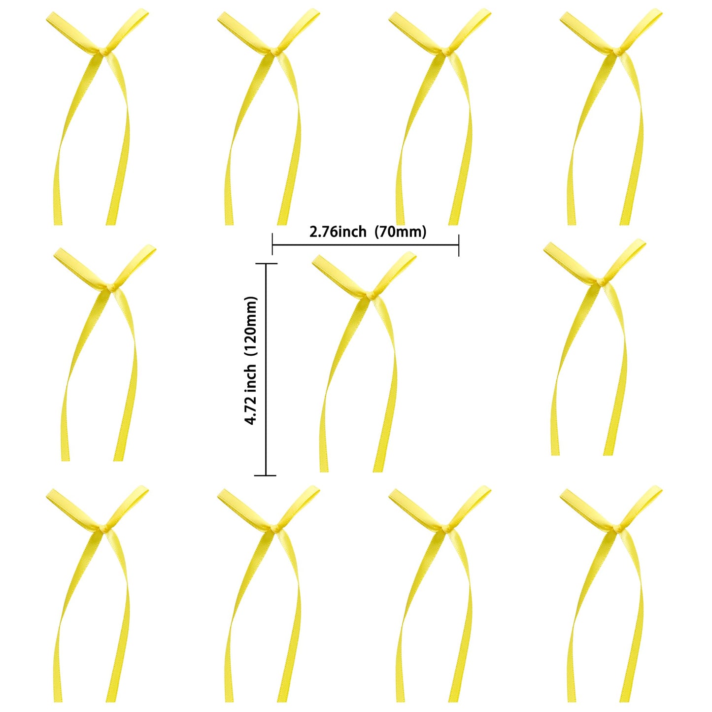 Gyufise 30Pcs Bowknot Cake Toppers, Yellow Cake Decorations for Birthdays, Weddings, Baby Showers, Size: 2.9x5.7 inches