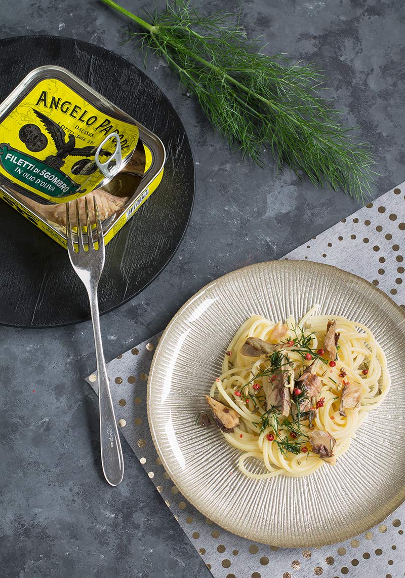 Angelo Parodi Mackerel Fillets in Pure Olive Oil, 10 Pack, Wild Caught, 4.4 oz Can (125 Gram), Gourmet All Natural