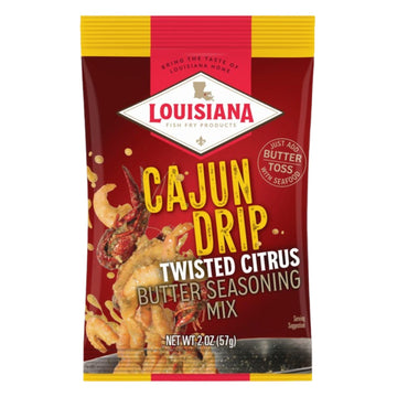 Louisiana Fish Fry Cajun Drip Twisted Citrus Butter Seasoning Mix - Seasoned Butter Sauce for Seafood - 2 oz. Bag (Pack of 1) - 