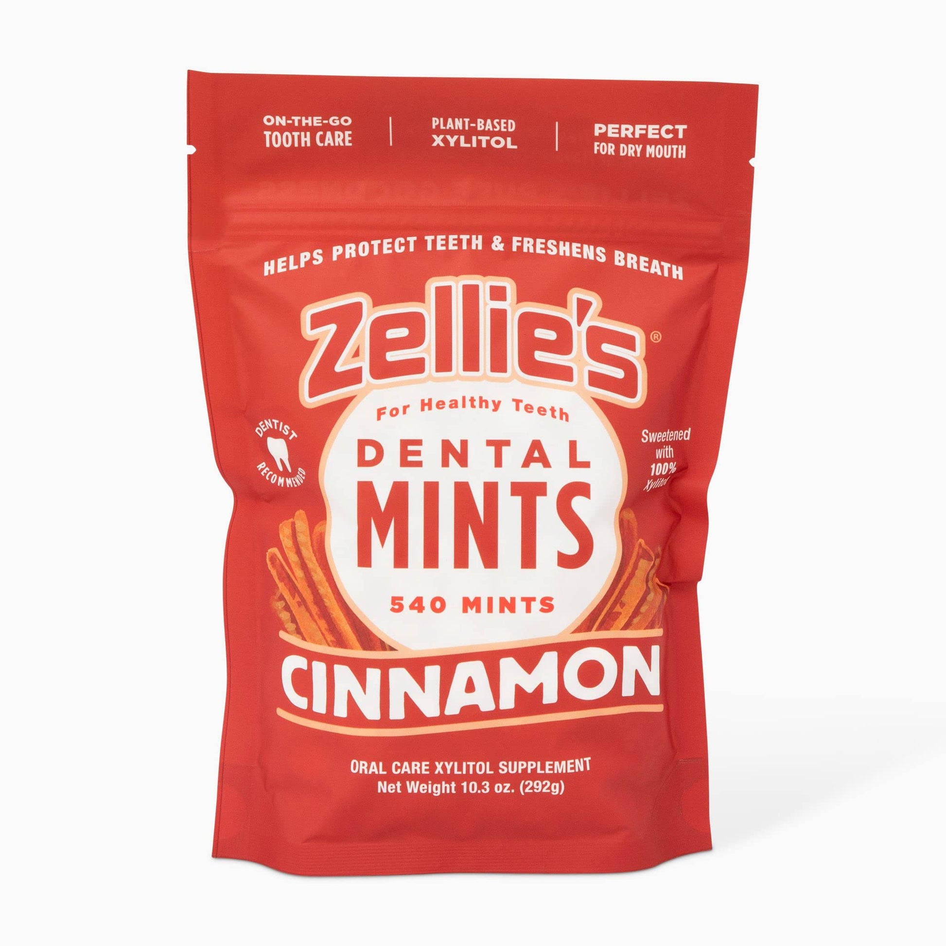 Zellie's |100% Xylitol Sugar Free Breath Mints | Non-GMO, Low-Calorie, Gluten Free, Vegan & Kosher Mints (Cinnamon, 540 Count (P