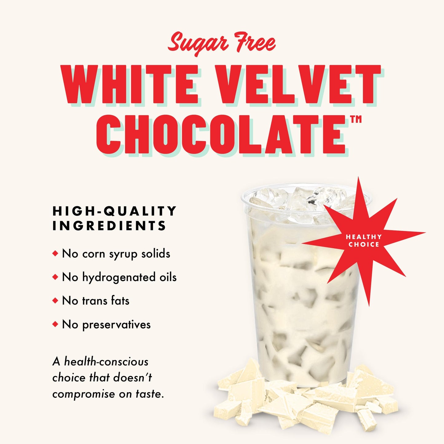Gosh That's Good! Sugar Free White Velvet Chocolate Coffee Flavor Powder - 2 lb, Low-Carb, Lactose-Free, Ideal for Hot & Cold Beverages