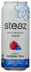 Steaz Organic Iced Green Tea, Blueberry And Pomegranate, 16 Oz