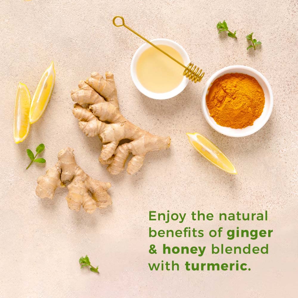 Prince Of Peace Ginger Honey Crystals with Turmeric, 25 Sachets, Caffeine Free, 15.87 Ounce, Easy to Brew Hot or Cold Beverage