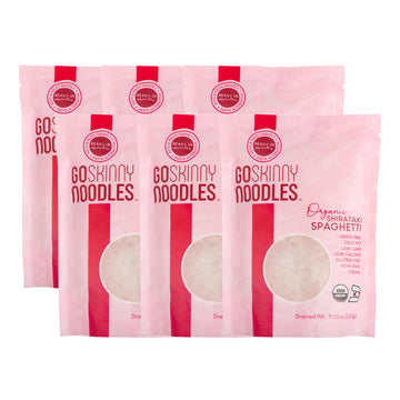 Goskinny Noodles Spaghetti (6), Organic, Odorless Shirataki & Konjac Pasta, Low Carb, Low Calorie, Gluten Free, Vegan, Kosher, K