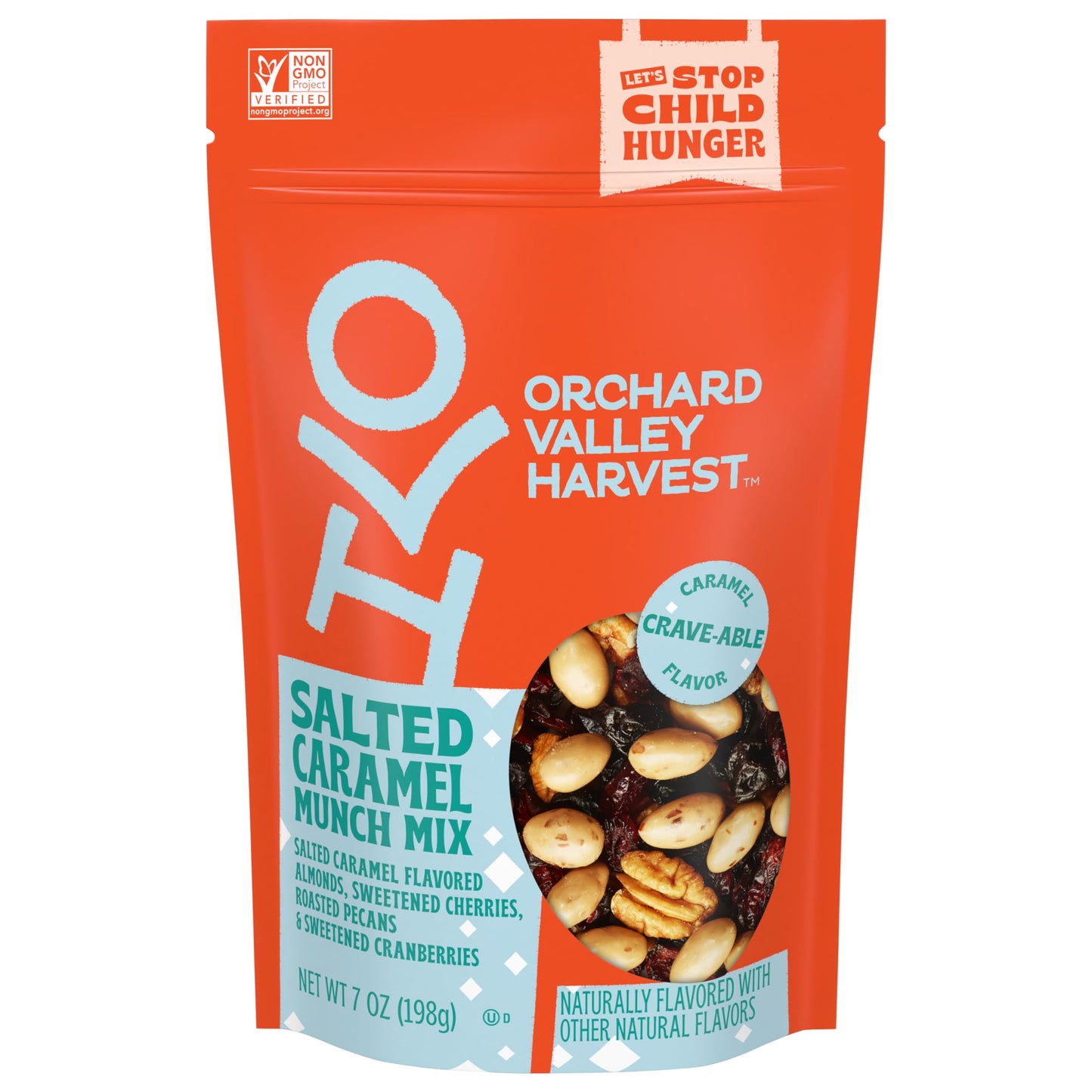 Orchard Valley Harvest Salted Caramel Munch Mix, 7 Oz Resealable Bag, Salted Caramel Flavored Almonds, Sweetened Cherries & Cran