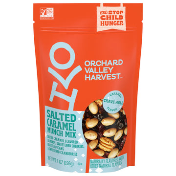 Orchard Valley Harvest Salted Caramel Munch Mix, 7 Oz Resealable Bag, Salted Caramel Flavored Almonds, Sweetened Cherries & Cran