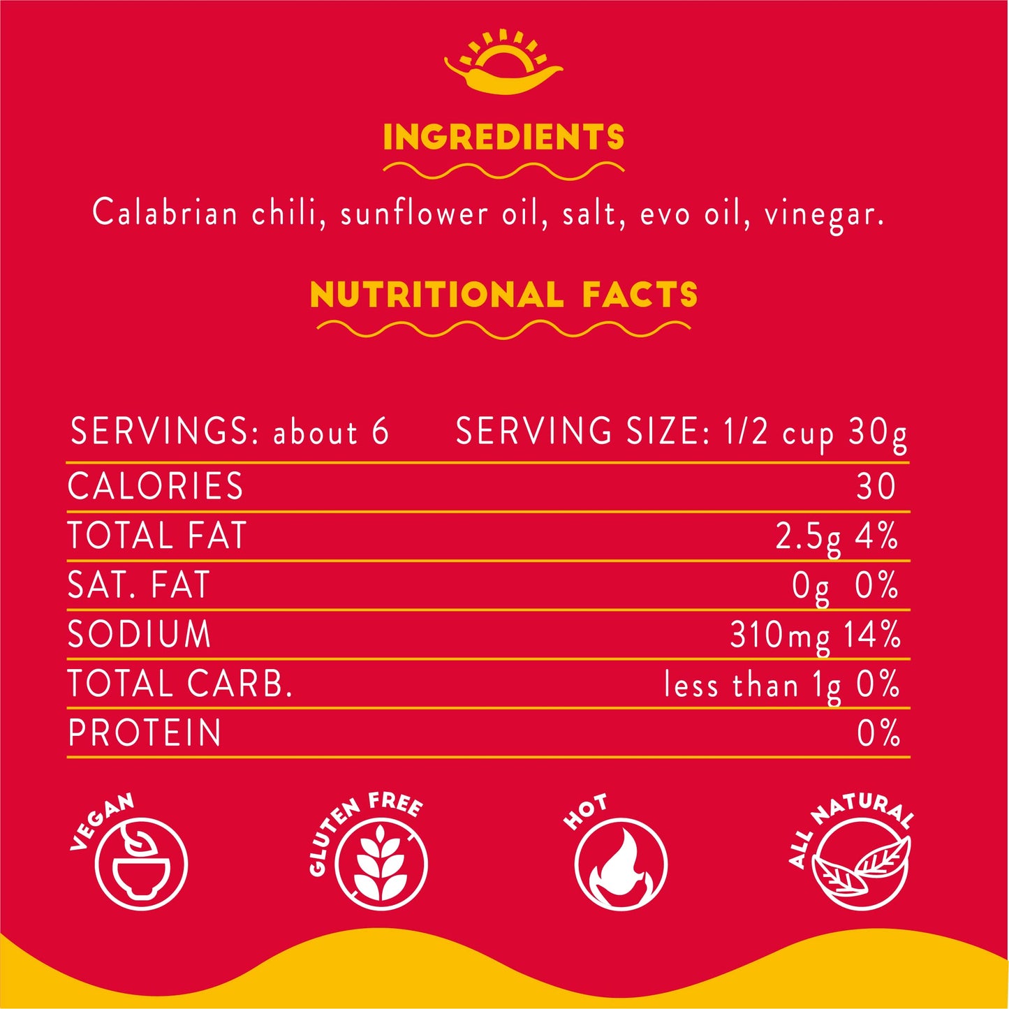 Sliced Calabrian Chili Peppers, Rounds, Cut, Chopped, 10 Oz (290 G), All Natural, Non-Gmo, Product Of Italy, Tuttocalabria