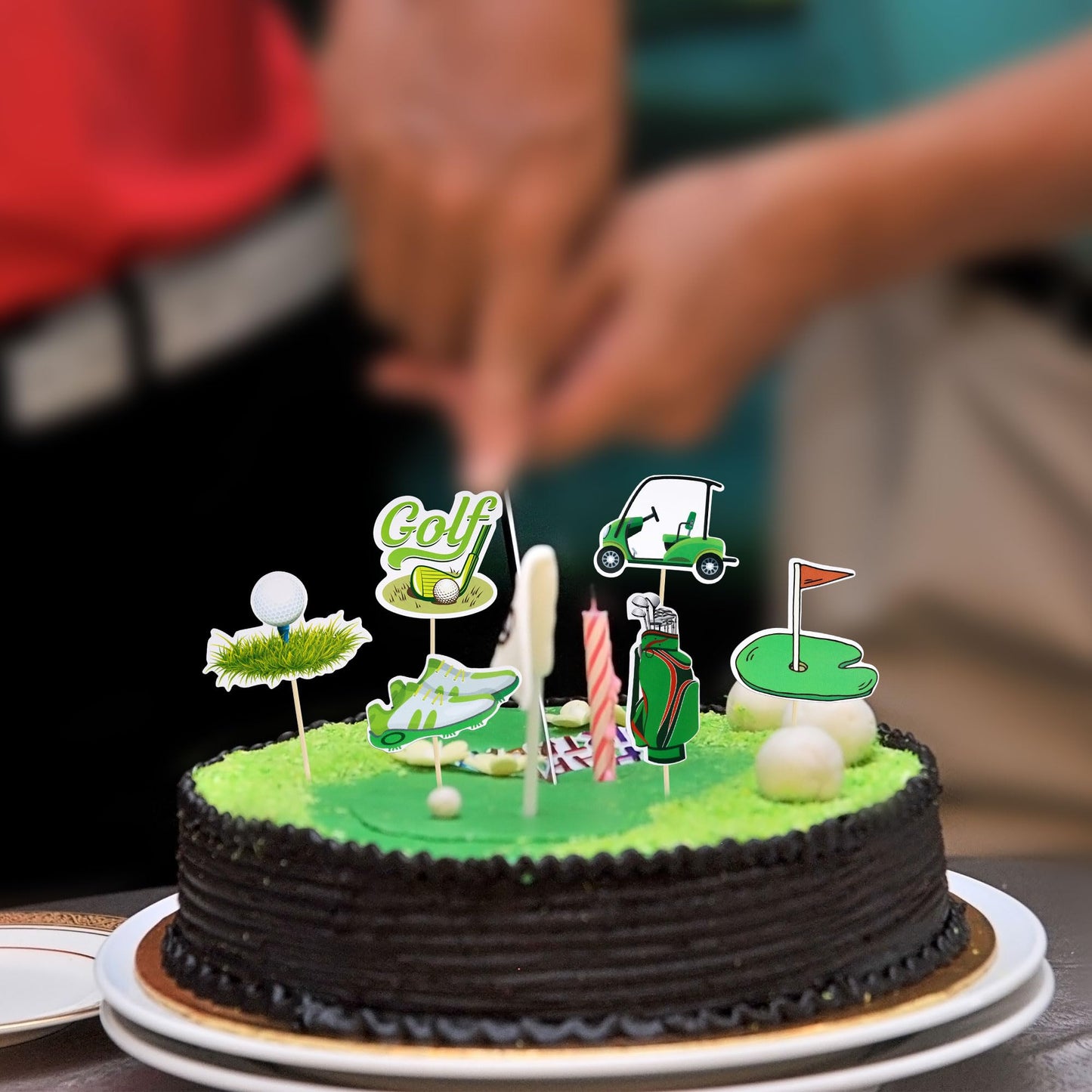 Gyufise 36Pcs Golf Cupcake Toppers Trophy Lawn Golf Shoes Bag Ball Carts Cupcake Picks For Golf Sports Player Theme Baby Shower