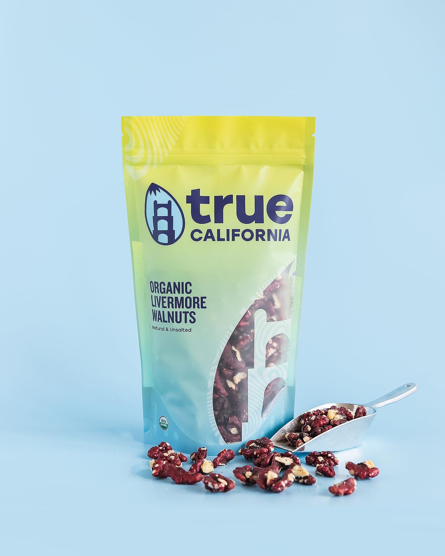 True California Organic Livermore Red Walnuts (1 LB) Natural & Unsalted, Raw, Shelled Halves & Pieces, Vegan & Gluten Free