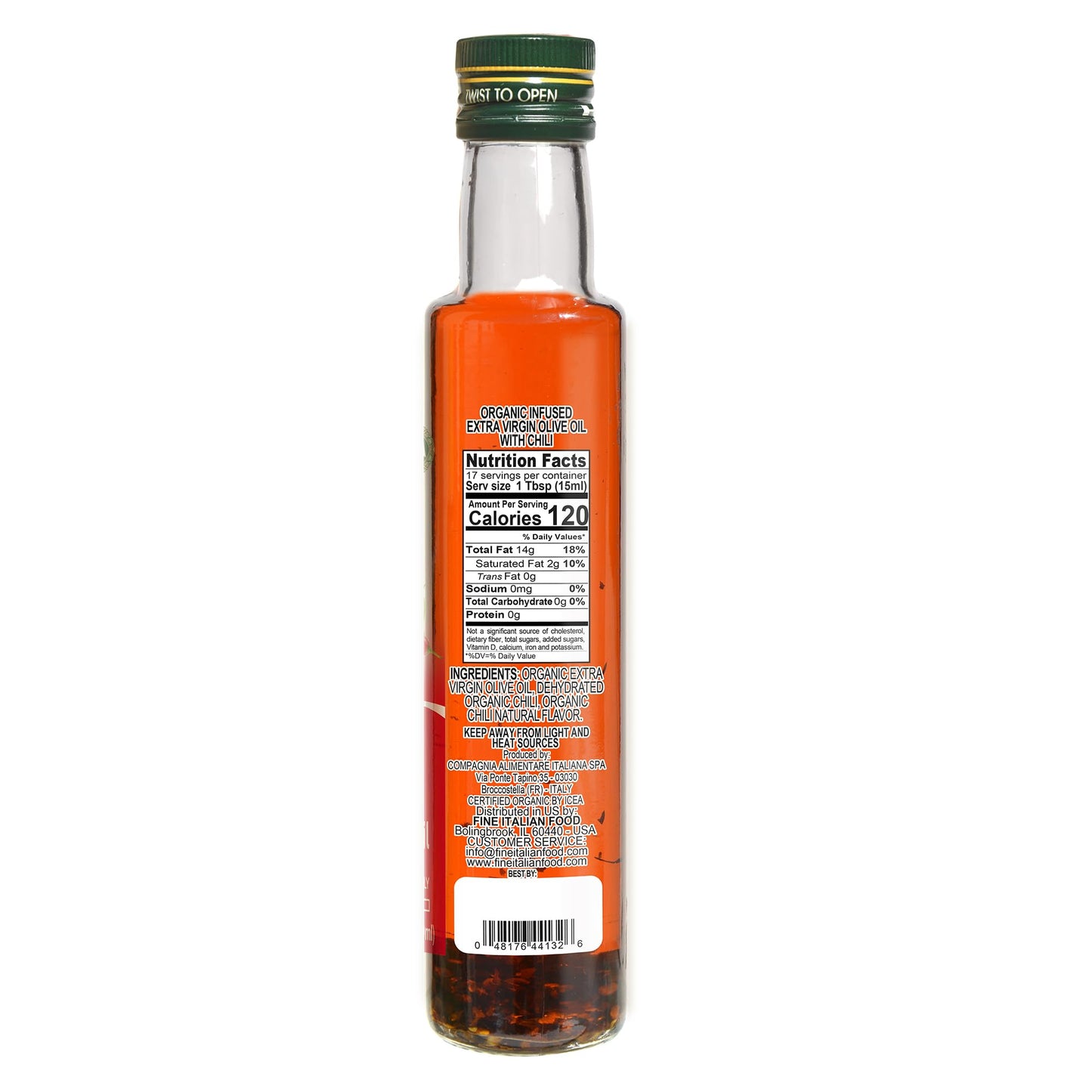 Mantova Organic Extra Virgin Olive Oil with Chili Flavor, 8.5 Fl Oz (Pack of 3), Red