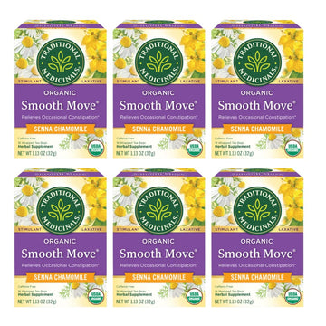 Traditional Medicinals Organic Smooth Move Chamomile Laxative Tea, 16 Tea Bags (Pack Of 6)