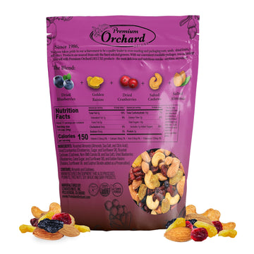 Premium Orchard Berry Nutty Blend - Deluxe Mixed Nuts with Dried Cranberries & Berries, 13 Ounce