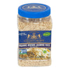 Golden Crown Organic Brown Jasmine Rice - 32 oz (2LB), Naturally Aged Halal + Kosher, Extra Long Aromatic Tasty and Delicious Fl