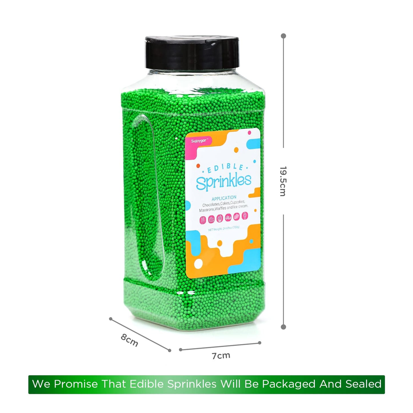 Easter Green Nonpareils Sprinkles, Sprinkles for Cake Decorating, 1.54 LB Bulk, Gluten Free, Cake Toppers Decoration, Cookie, Cu