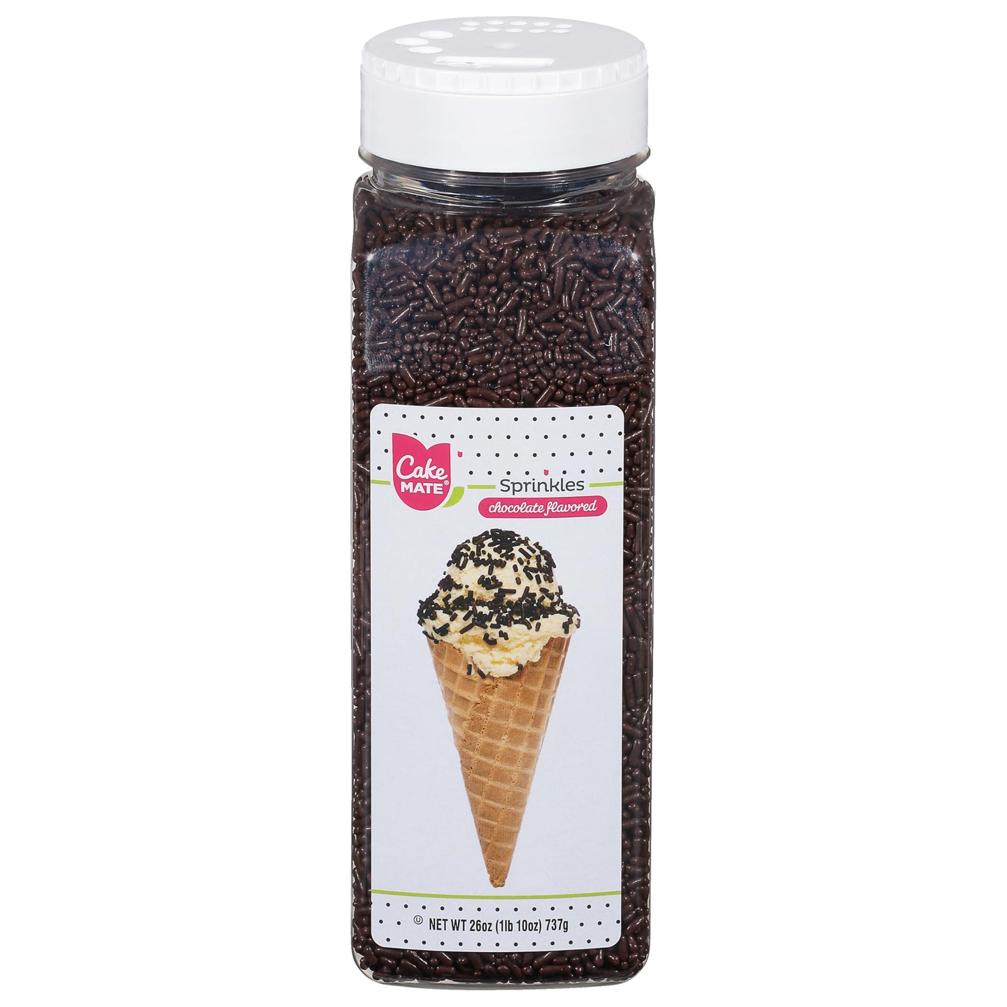 Cake Mate Chocolate Dessert Sprinkles - Edible Cake Decorating And Baking Sprinkles For Cookies, Cupcakes, And Ice Cream Toppings - 26Oz (Chocolate)