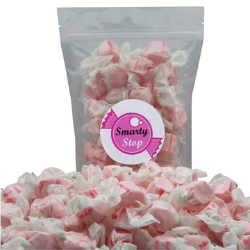 Gourmet Soft And Chewy Salt Water Taffy Candies - Individually Wrapped - Bulk Bags (Pink Bubble Gum, 2 Pound (Pack Of 1))