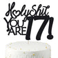 Happy 17Th Birthday Cake Topper Funny 17Th Birthday Decorations For Teens 17 Birthday Cake Toppers-Black Glitter Boys 17Th Birth