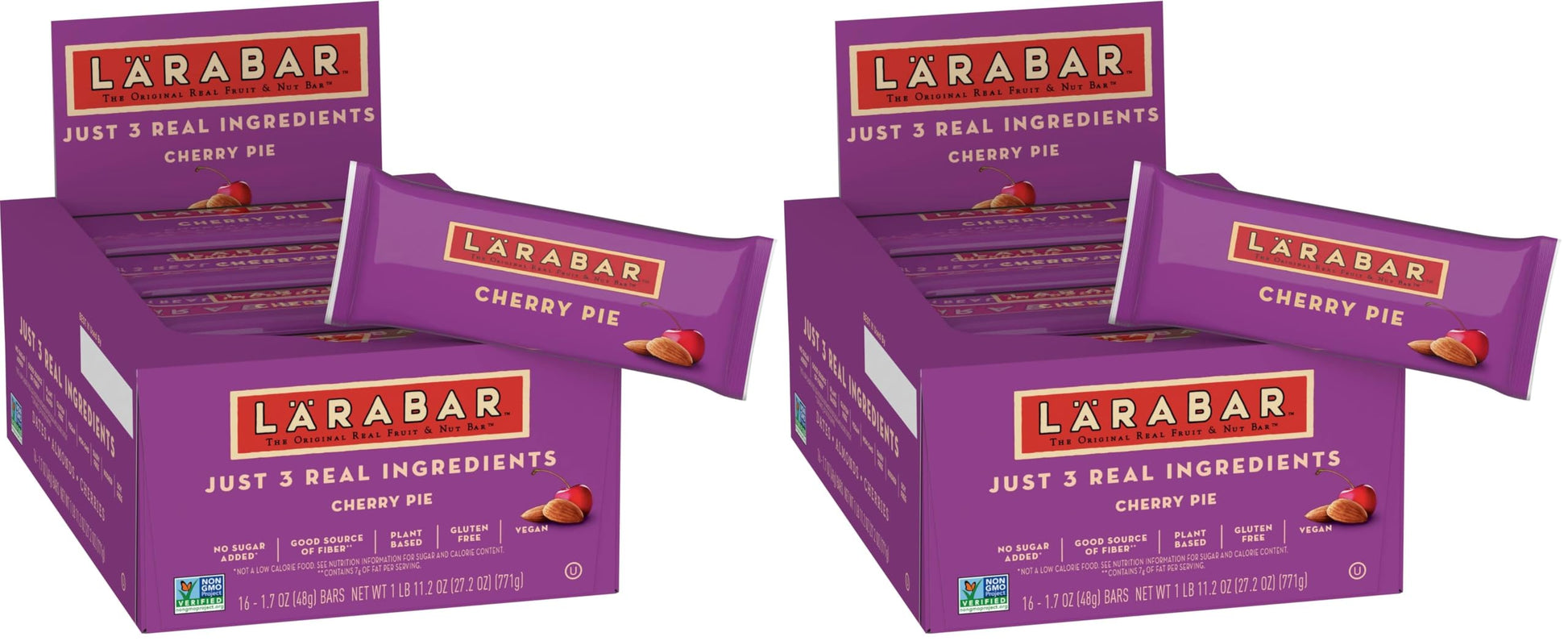 Larabar Cherry Pie, Gluten Free Vegan Fruit & Nut Bar, 1.7 oz Bars, 16 Ct (Pack of 2)