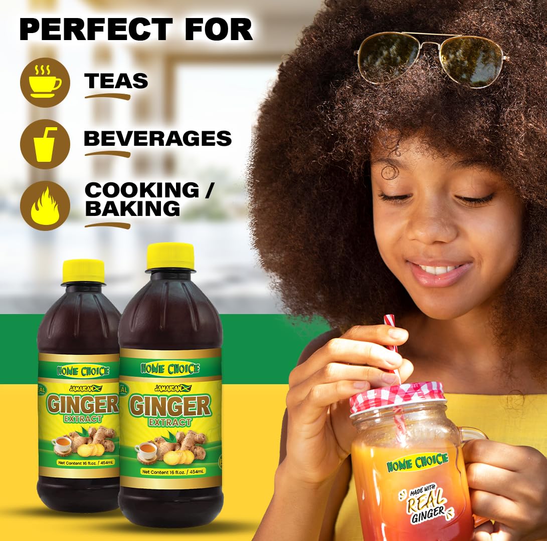 Home Choice Jamaican Pure Ginger Extract, 16 Fl Oz, Pack of 1