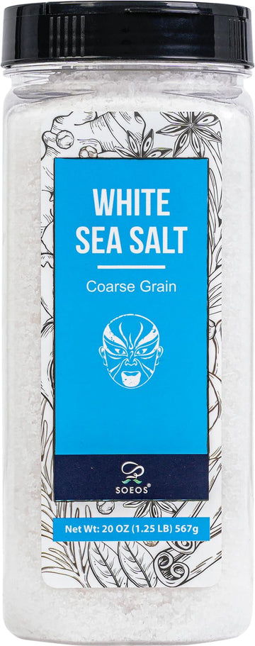 Soeos Sea Salt, Coarse Grain, 20 Oz (1.25 Pound), Non-GMO, Nature Himalayan Kosher Salt, Sea Salt for Grinder Refill (Pack of 1)