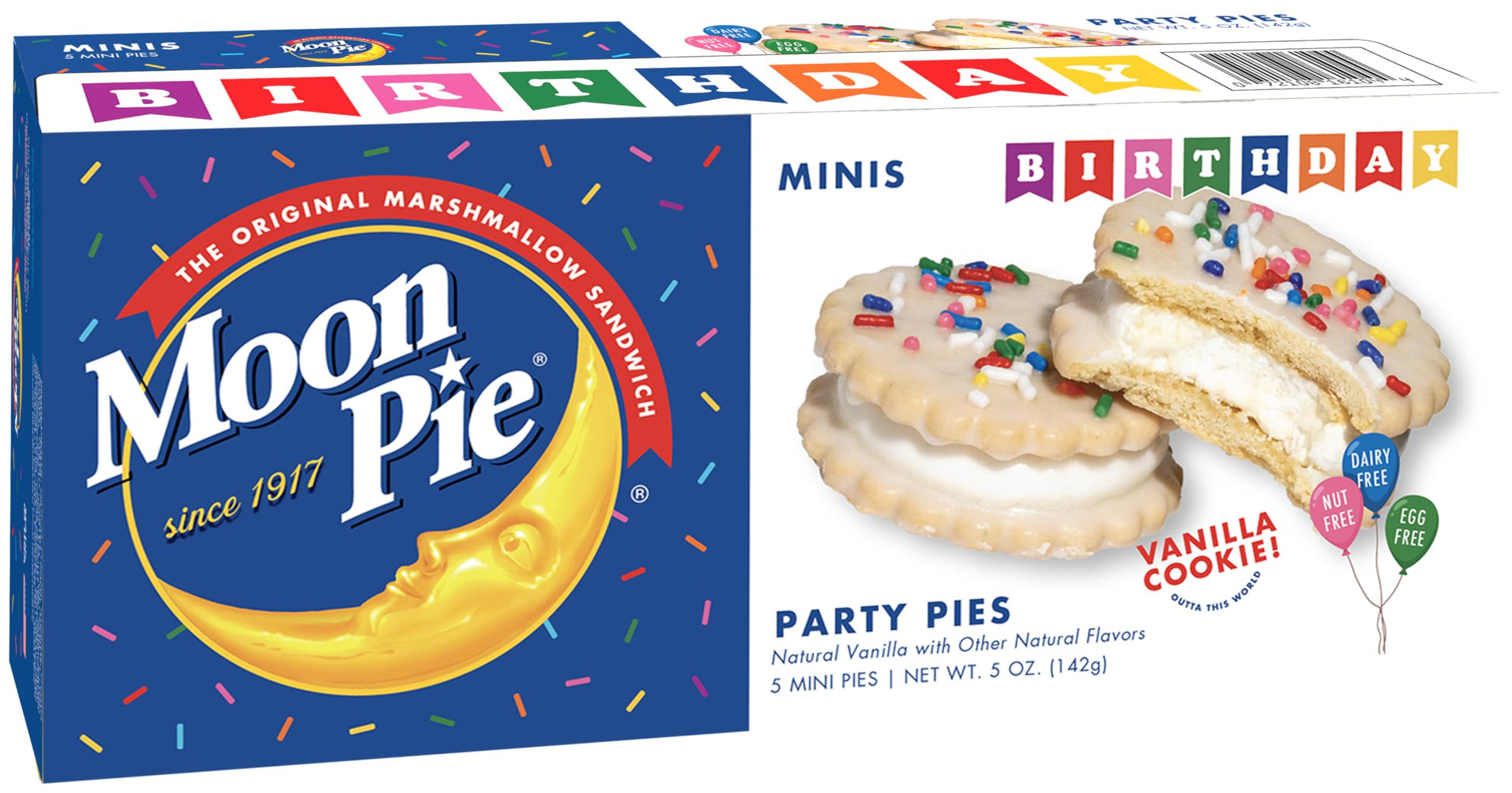 Birthday Cake Flavored Mini Moonpie with Vanilla Cookies