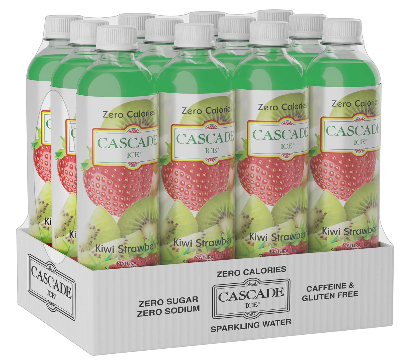 Cascade Ice Sparkling Water, Kiwi Strawberry, Zero Calorie, 17.2 Fl Oz, Pack of 12