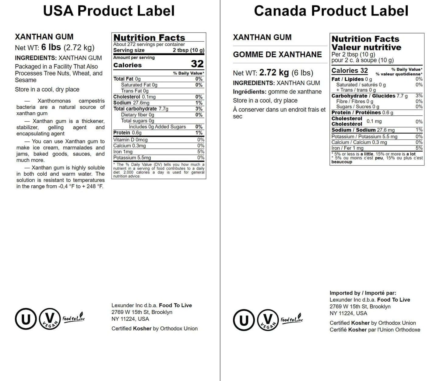 Food To Live Xanthan Gum, 6 Pounds - Kosher, Vegan, Keto Friendly, Pure Powder, Bulk, Great For Baking