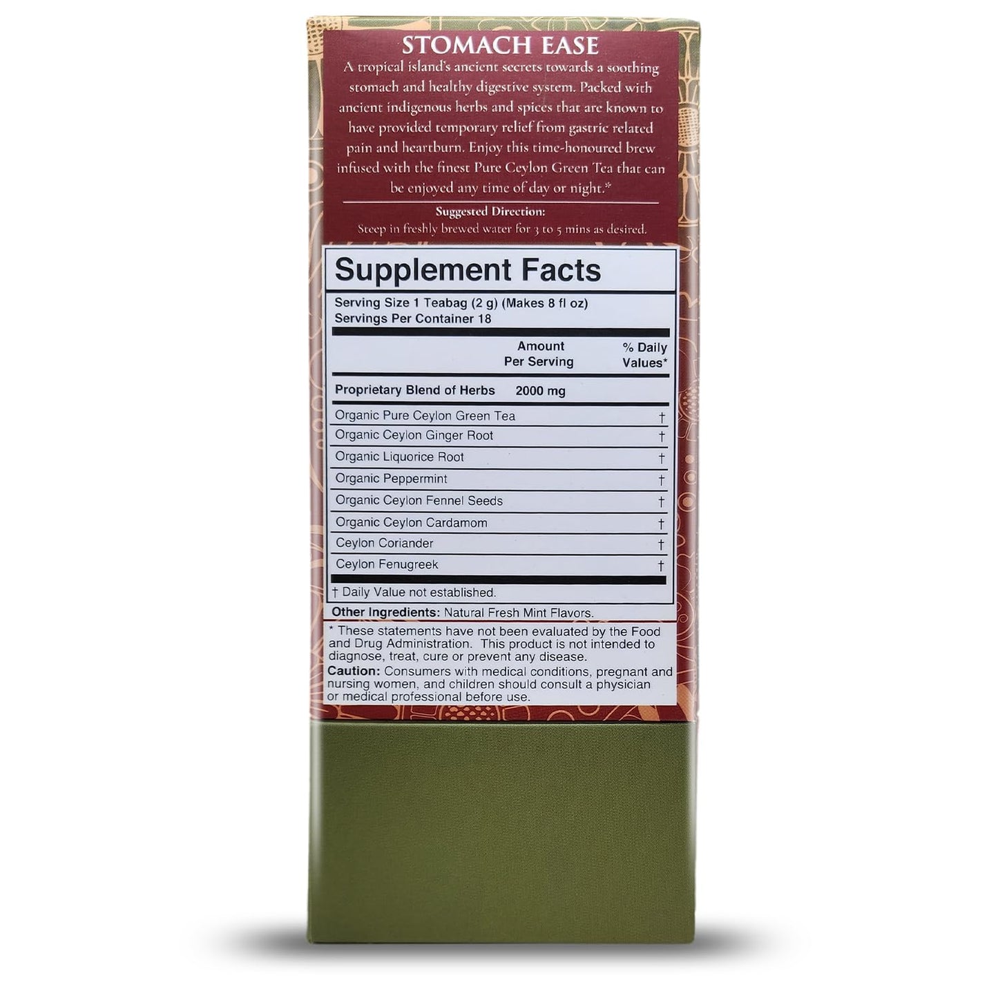T  rapy Ceylon Stomach Ease Herbal Tea Bags | Soothes Stomach & Supports Healthy Digestion | All Natural Ayurvedic Ingredients I