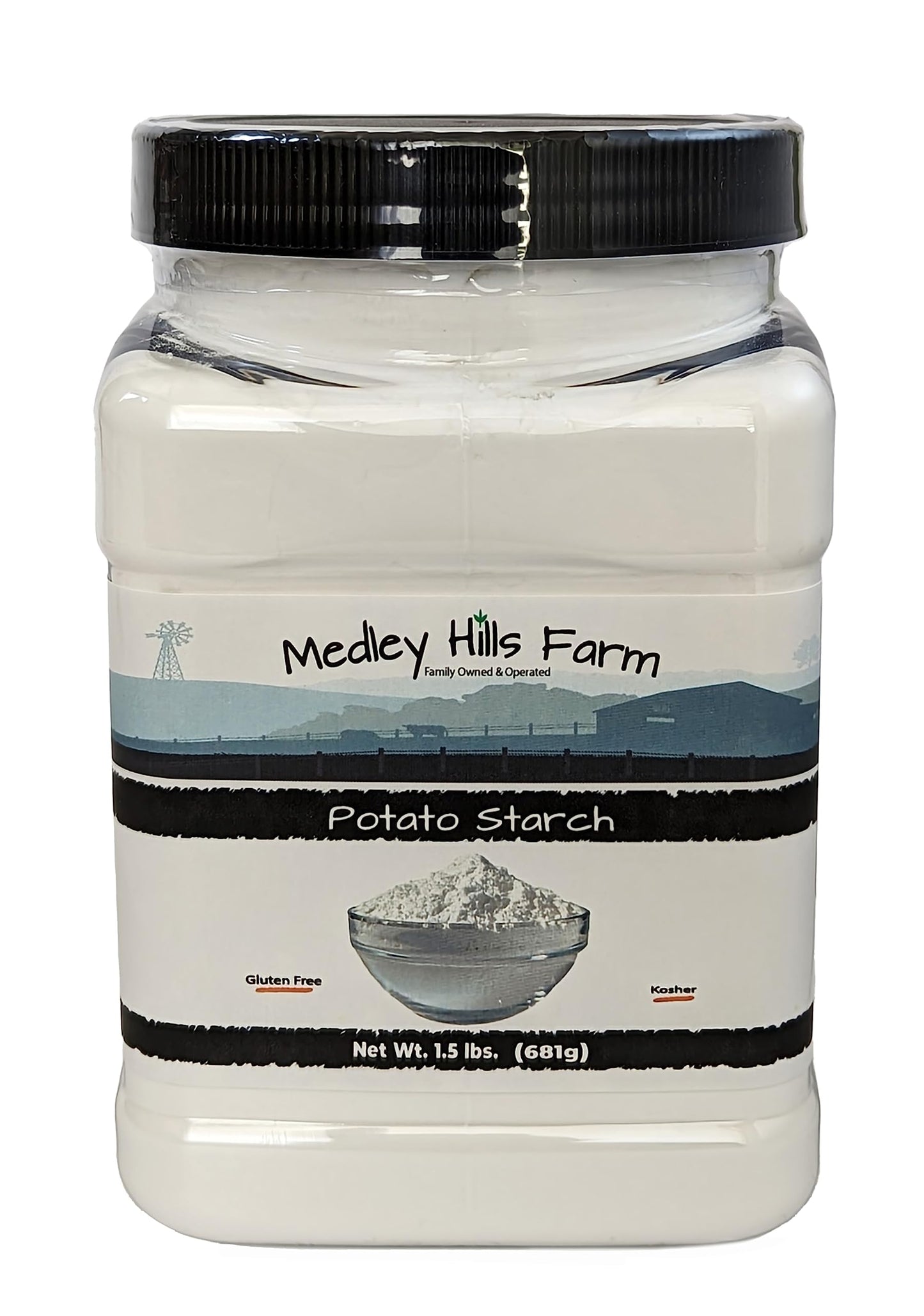 Potato starch gluten free by Medley hills farm 1.5 lbs. in Reusable Container - No Artificial Ingredients or Preservatives, Grea