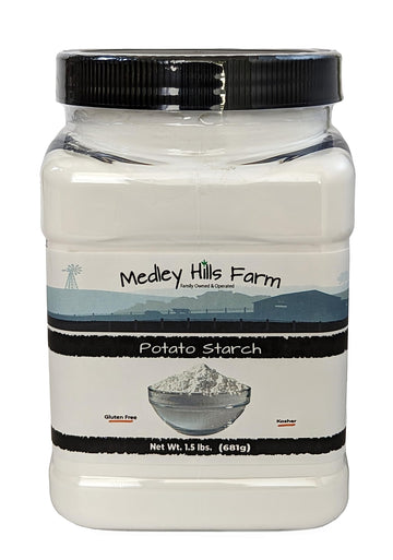 Potato starch gluten free by Medley hills farm 1.5 lbs. in Reusable Container - No Artificial Ingredients or Preservatives, Grea