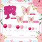 Memovan Hot Pink Girl Cake Toppers 27Pcs Pink Ball Butterfly Cake Decoration Girl Theme Cake Decoration For Boho Girl Hot Pink P