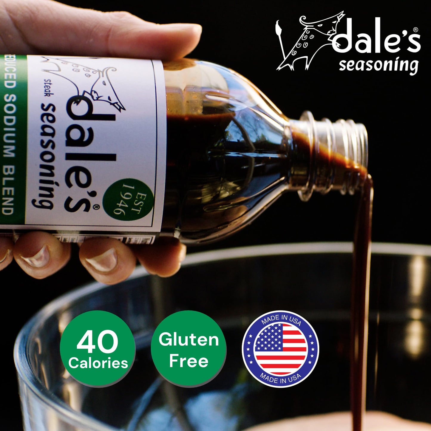 Dales Gourmet Reduced Sodium Steak Seasoning & Marinade, 16 oz Bottles, Cholesterol Free, Gluten Free, Pack of 6