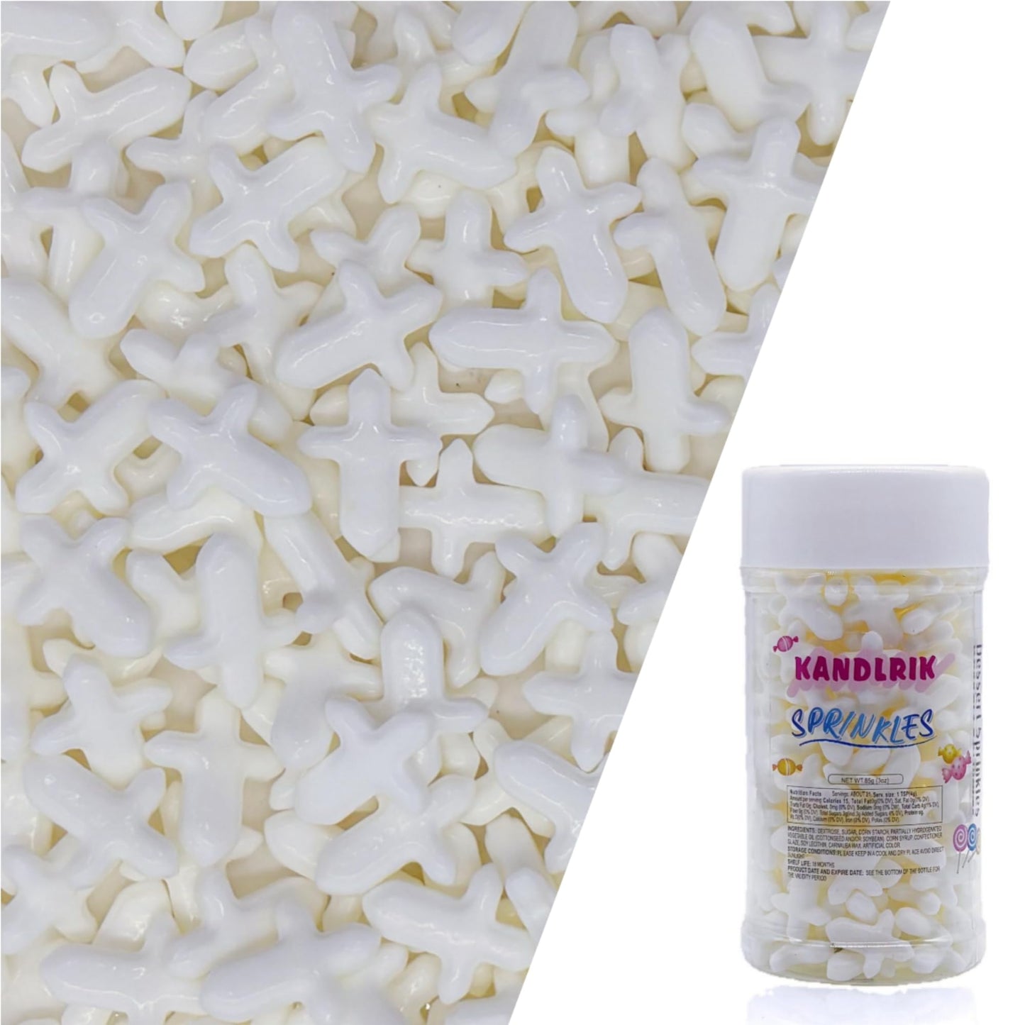 White Cross Sprinkles Edible Toppers Cake Decorating Mixed Size Cake Decorations Cupcake Toppers Cookie Decorating Perfect for C